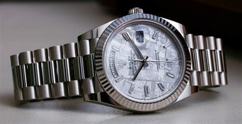 rolex day-date special edition meteorite dial|rolex day date 40 platinum.